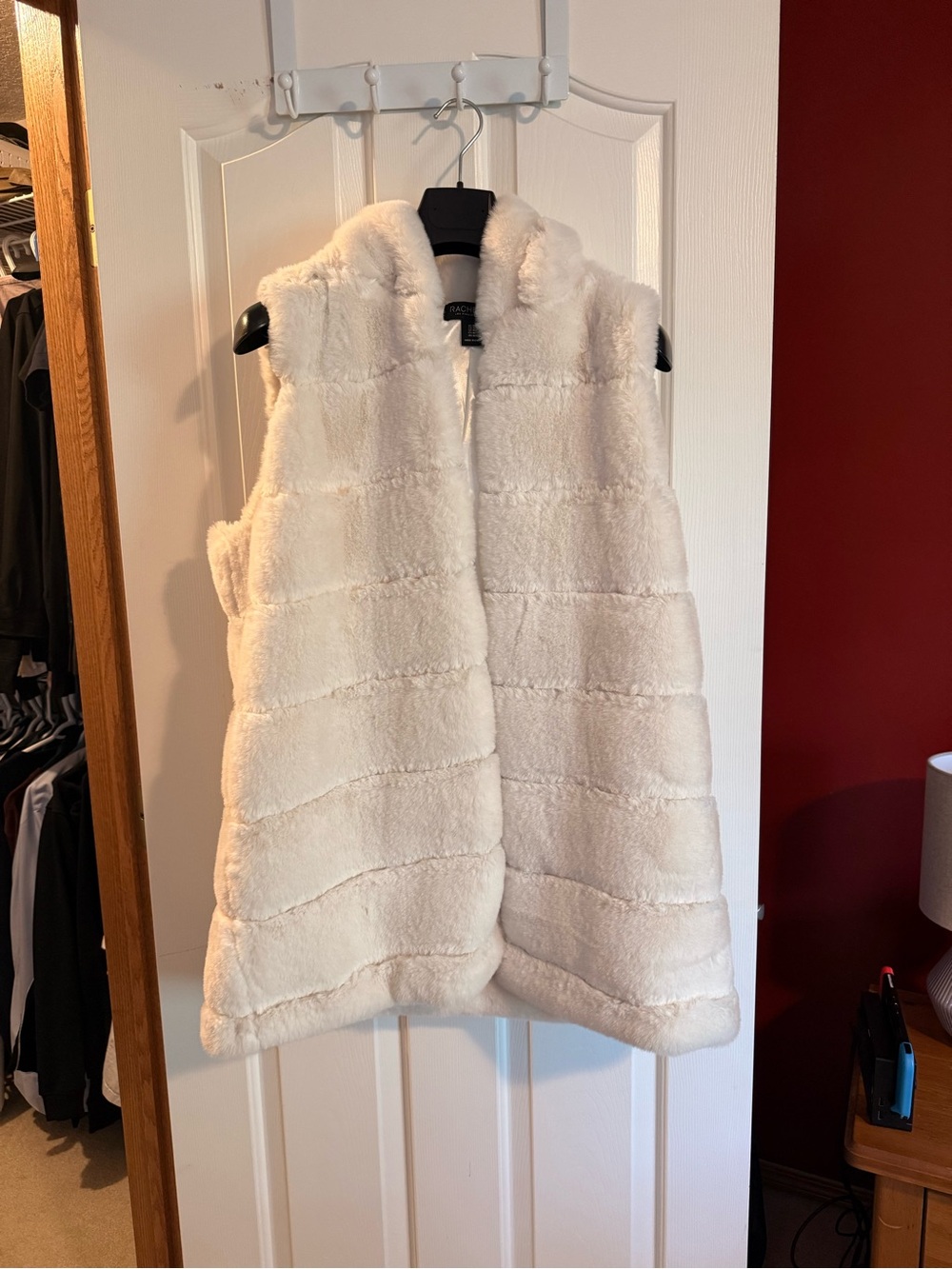 Rachel Zoe Plush Cream Faux Fur Vest